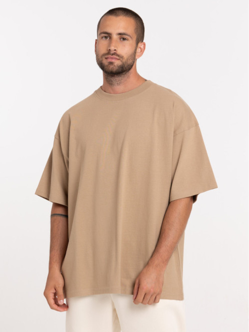 Tee-shirt oversize camel...