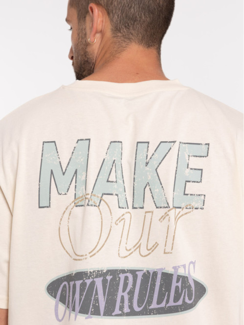 T-shirt ficelle imprimé dos...