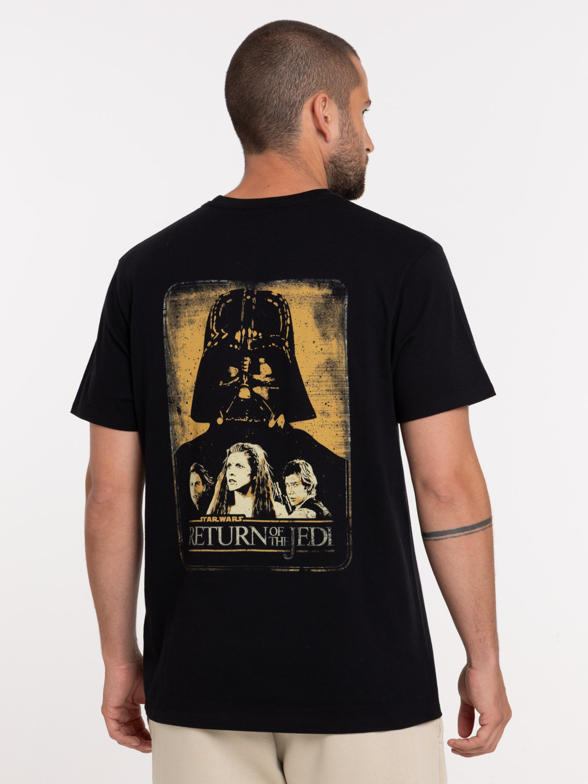 T-shirt noir Star Wars imprimé dos homme T-shirt noir Star Wars imprimé dos homme