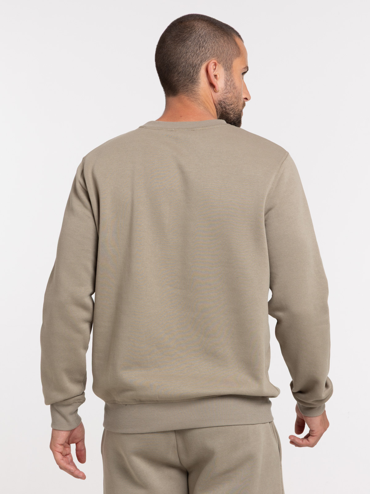 Sweat uni basique vert sauge homme