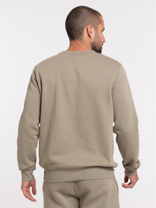 Sweat uni basique vert sauge homme