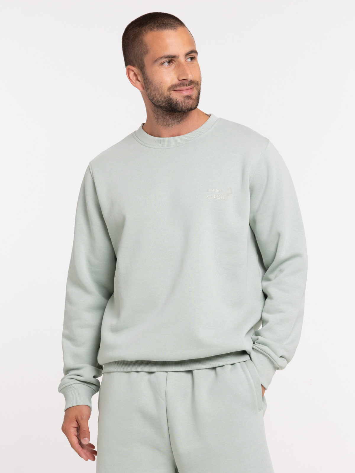 Sweat uni imprimé poitrine homme Sweat uni imprimé poitrine homme