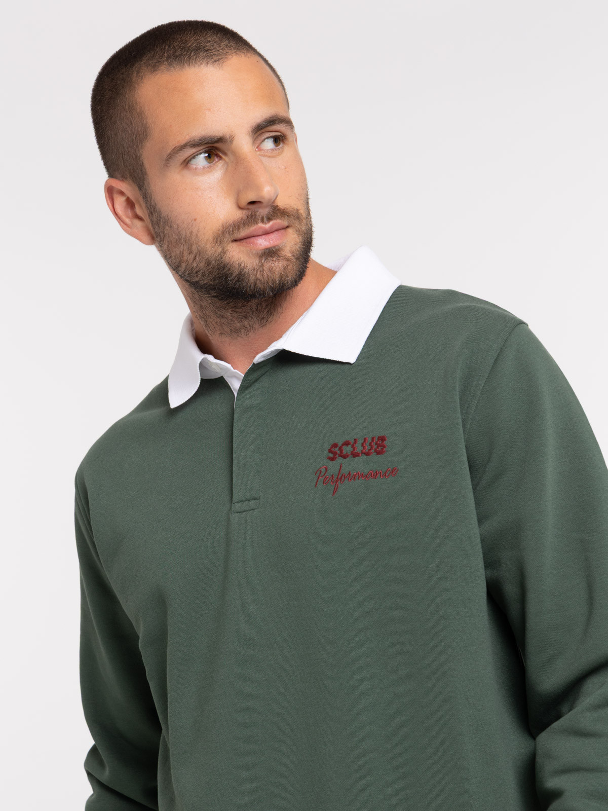 Sweat avec col contrasté imprimé homme Sweat avec col contrasté imprimé homme