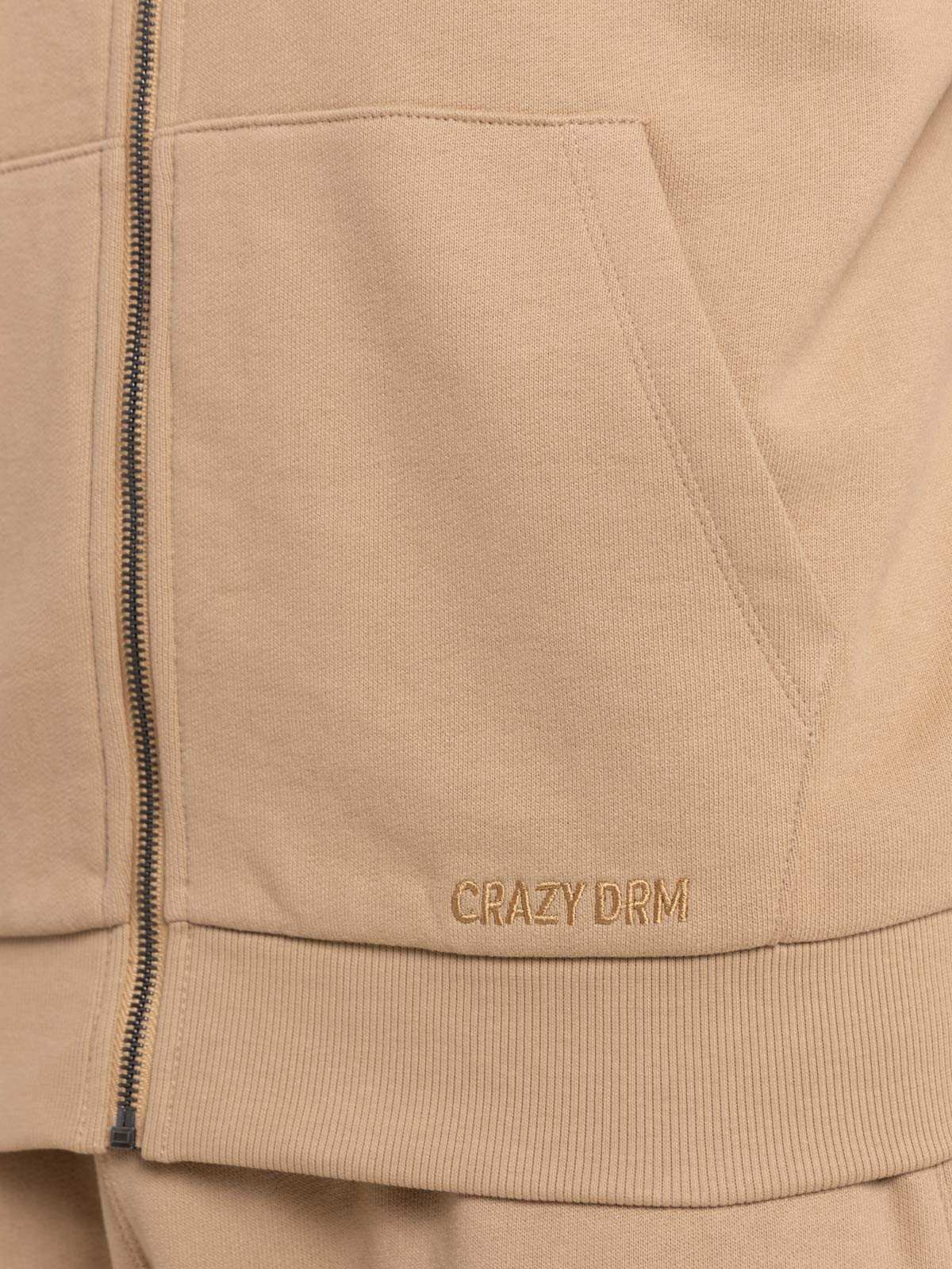 Sweat zippé à capuche camel clair homme Sweat zippé à capuche camel clair homme