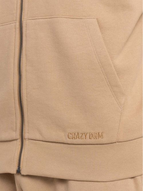Sweat zippé à capuche camel...