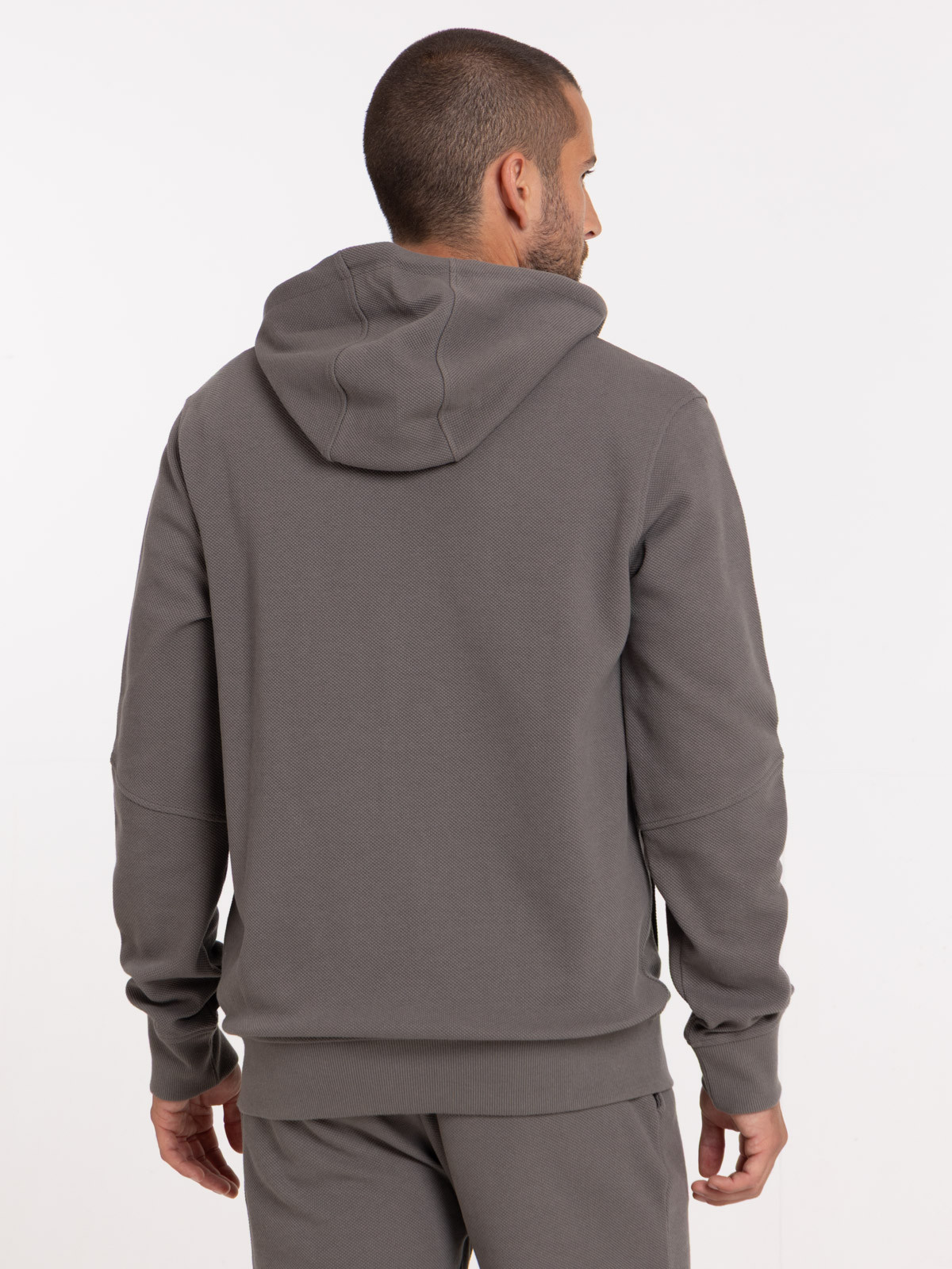 Sweat à capuche zippé homme granit Sweat à capuche zippé homme granit
