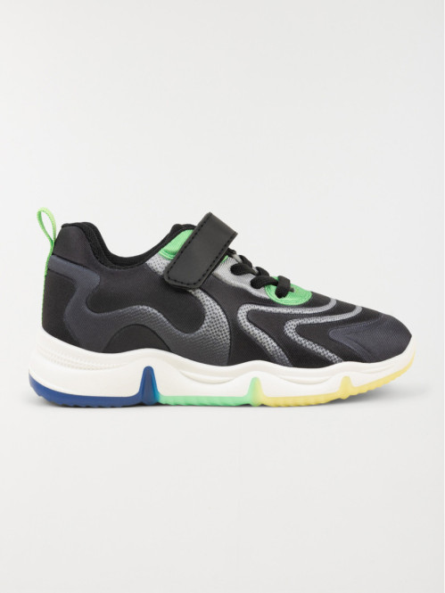Baskets noires et vertes garçon (24-30)