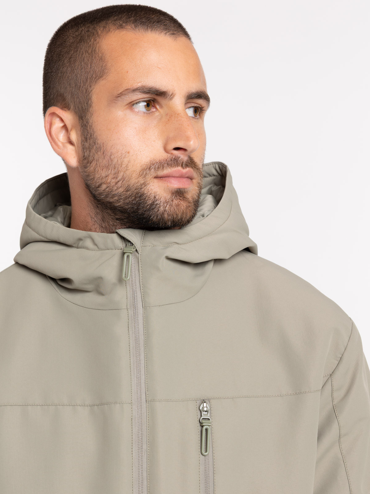Parka à capuche multipoche sauge homme Parka à capuche multipoche sauge homme