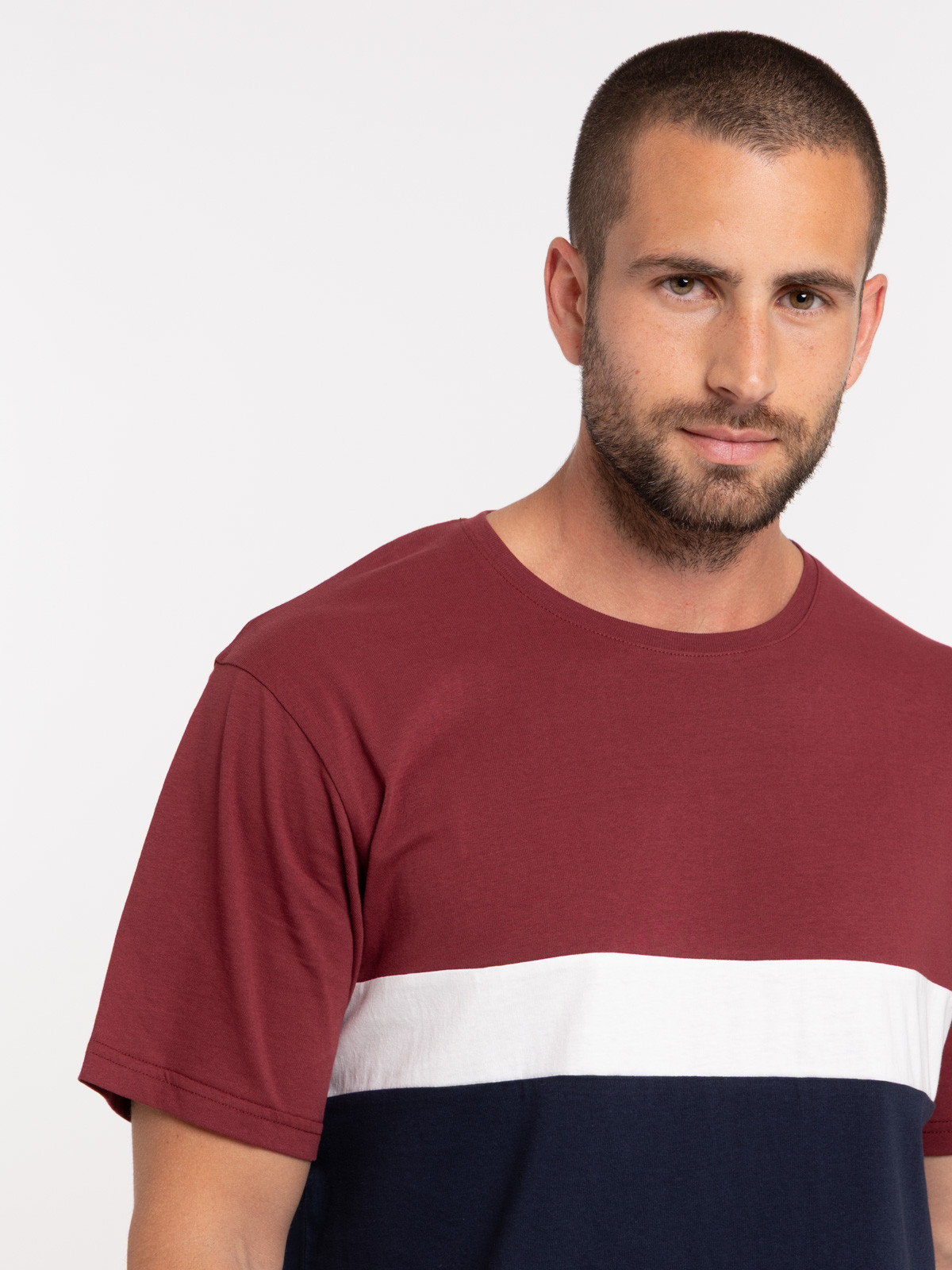 Pyjama court tricolore homme