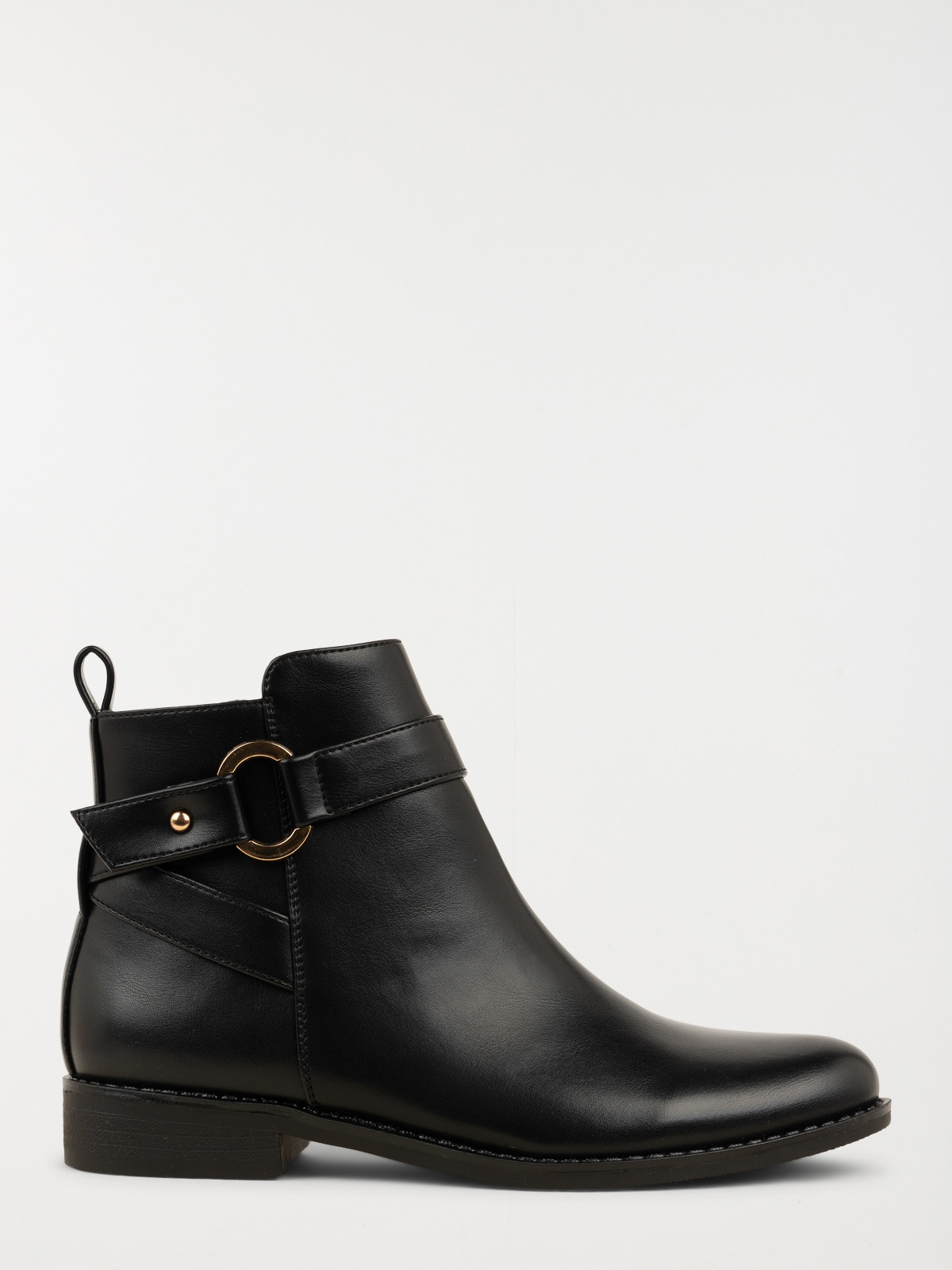 Bottine noire bride dorée femme (36-41)