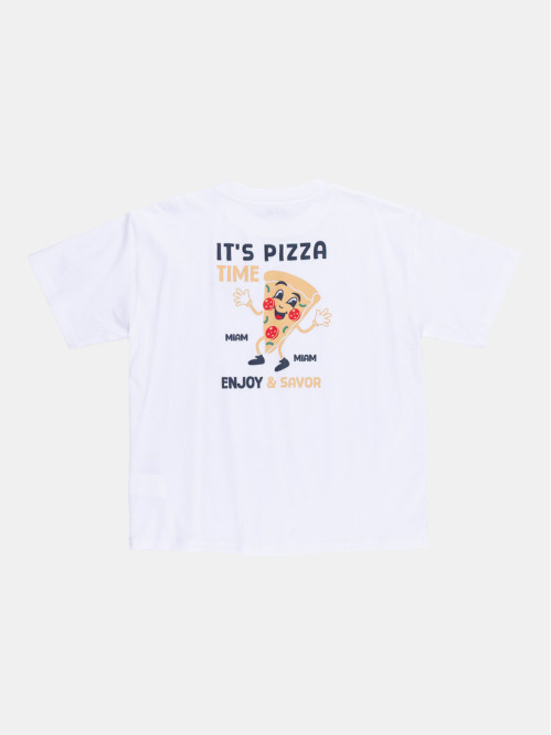 T-shirt motif pizza garçon...