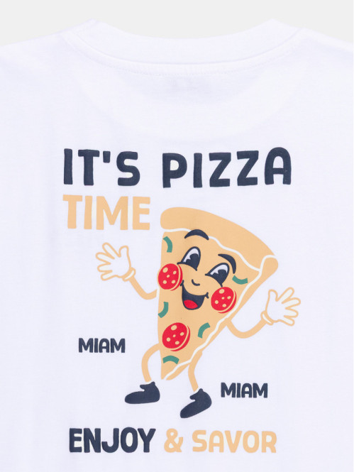 T-shirt motif pizza garçon...