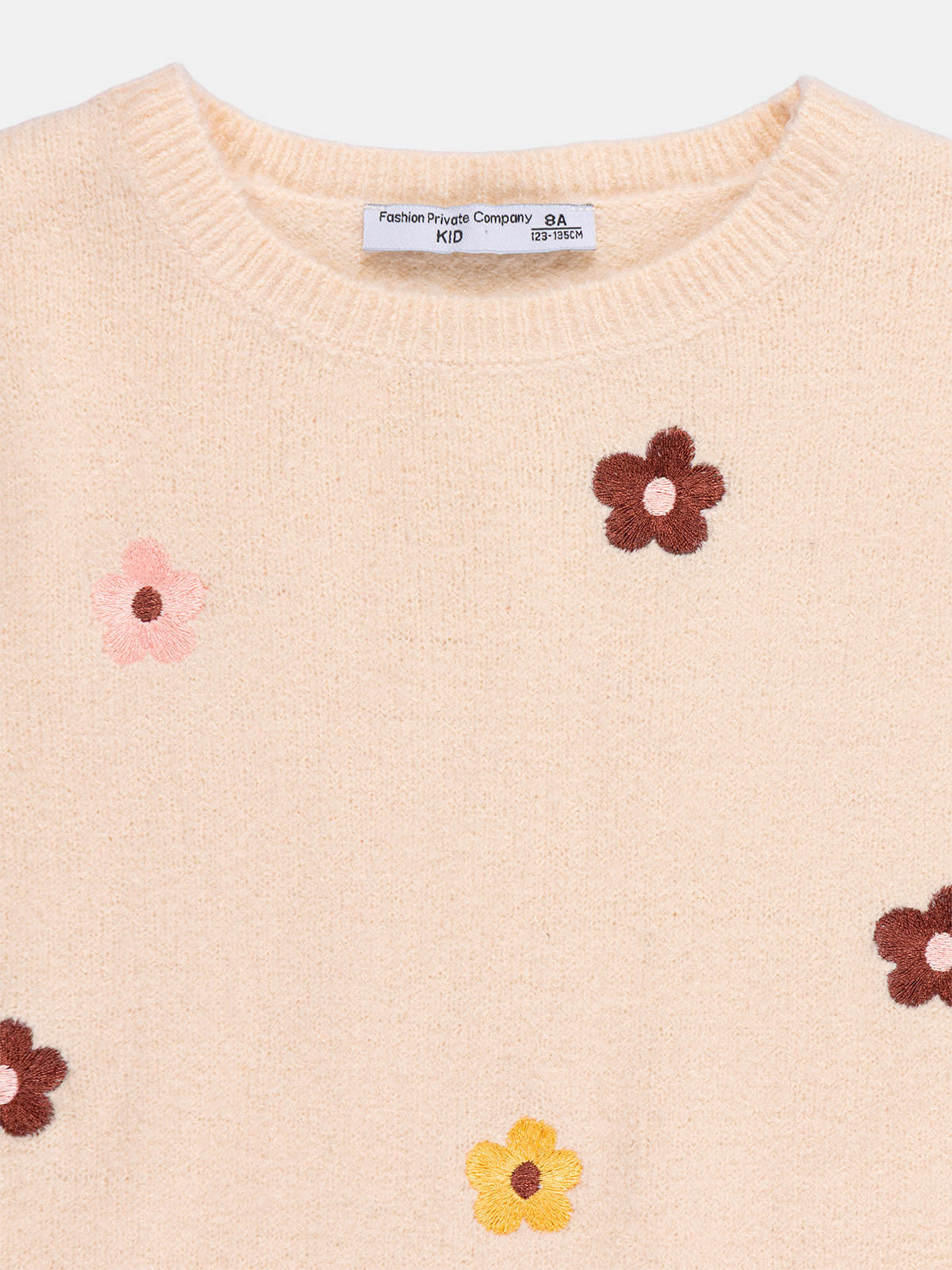 Pull fleurs brodées fille (3-12A) Pull fleurs brodées fille (3-12A)