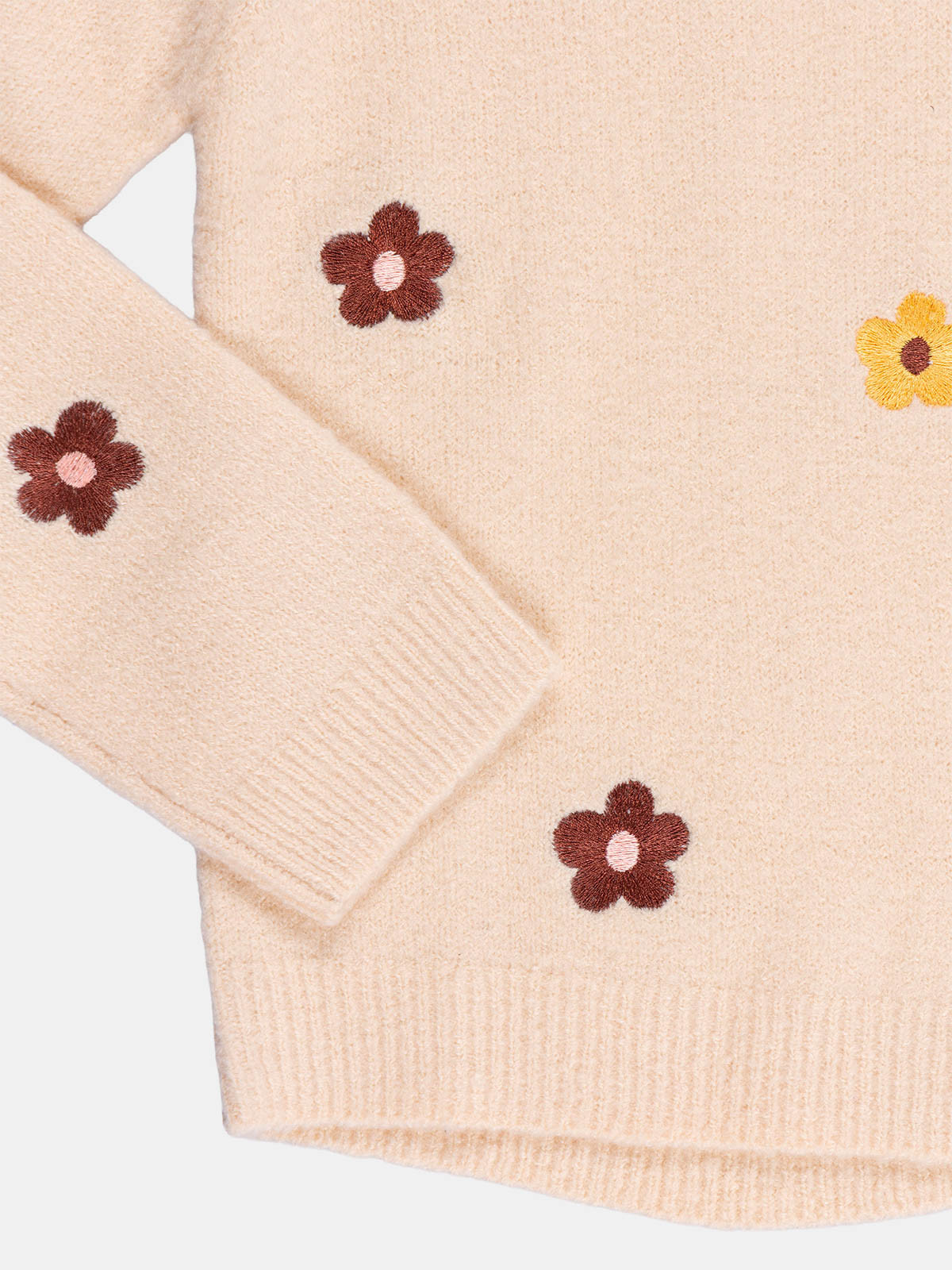 Pull fleurs brodées fille (3-12A) Pull fleurs brodées fille (3-12A)