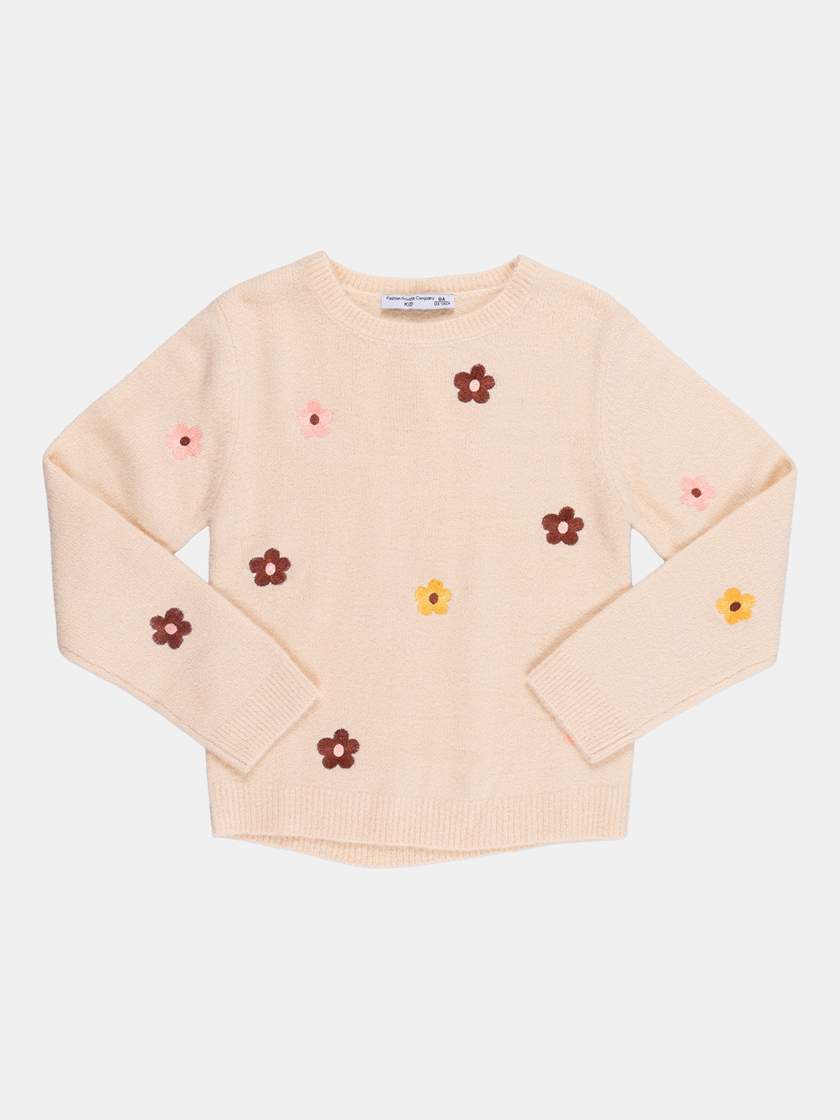 Pull fleurs brodées fille (3-12A) Pull fleurs brodées fille (3-12A)