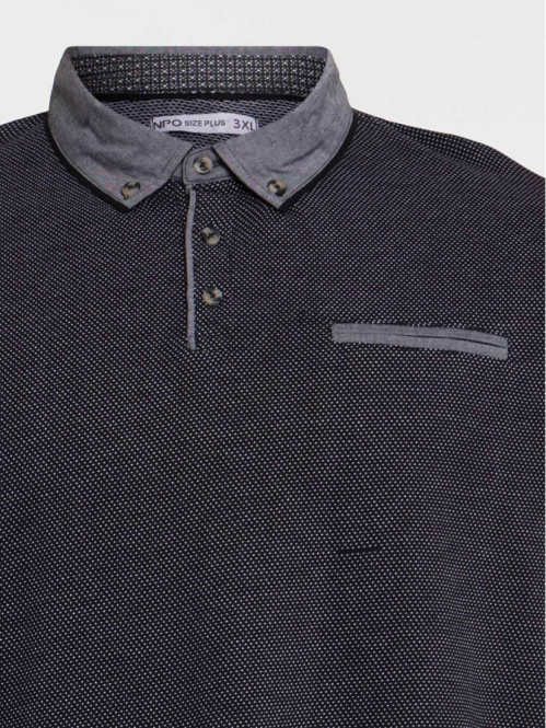 Polo noir homme grande taille