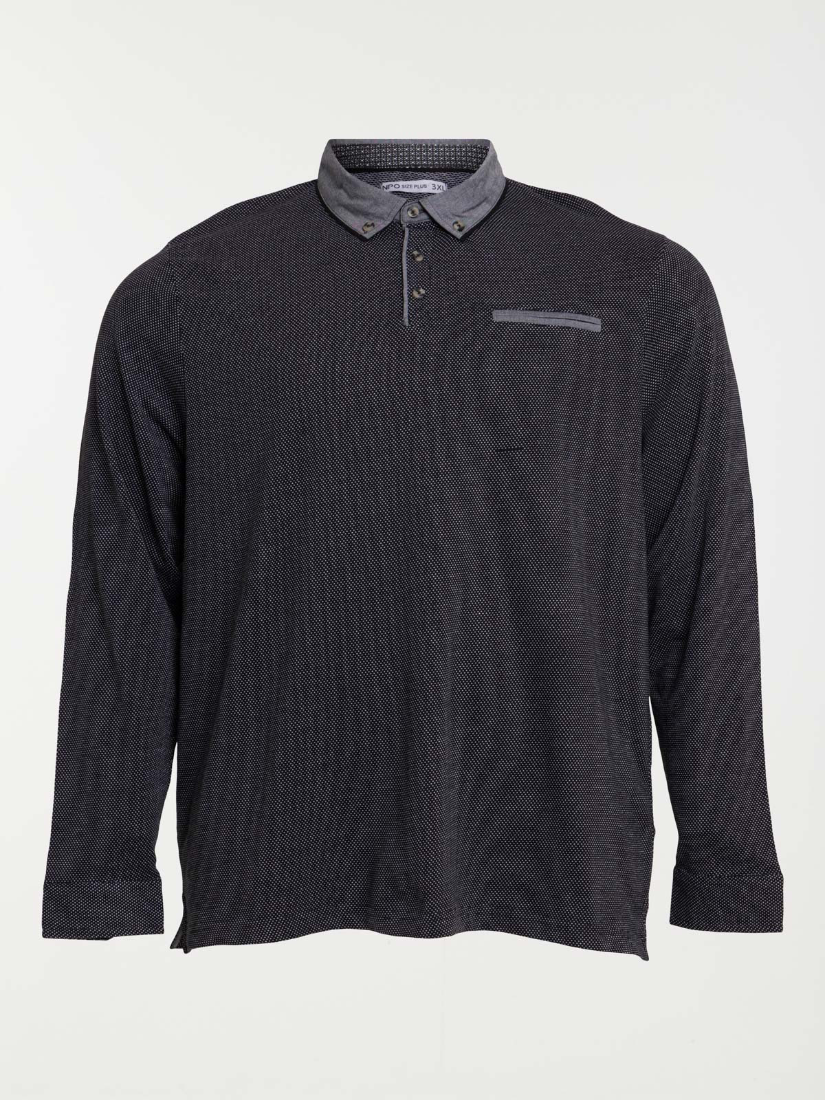 Polo noir homme grande taille