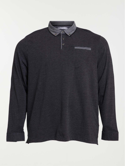 Polo noir homme grande taille