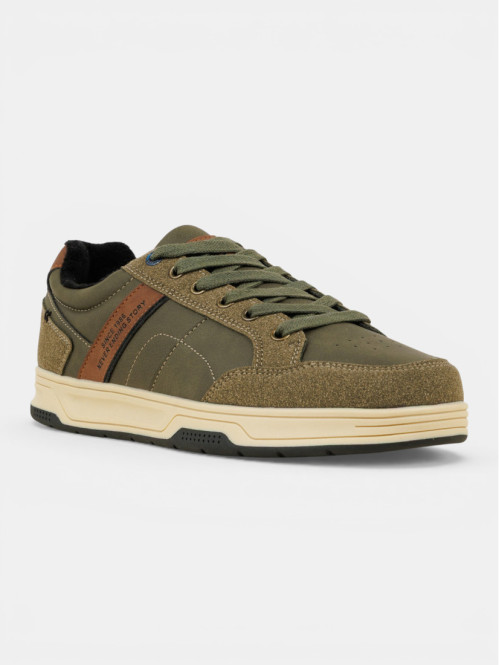Baskets à lacets kaki homme...