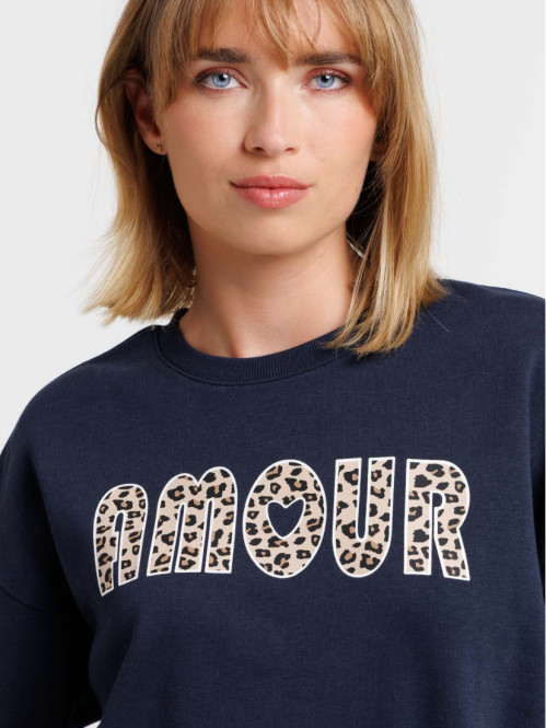 Sweat amour léopard femme
