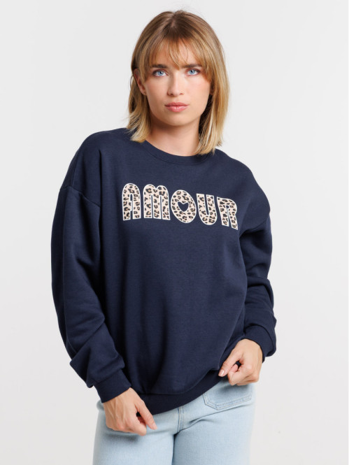 Sweat amour léopard femme