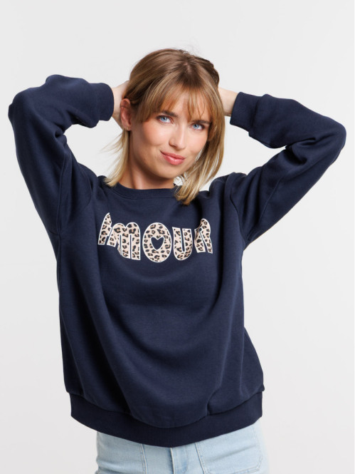 Sweat amour léopard femme