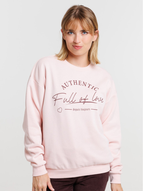 Sweat message rose doux femme