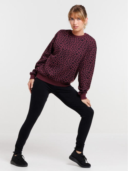 Sweat de sport léopard femme