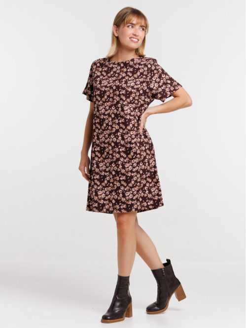 Robe courte fleurie femme