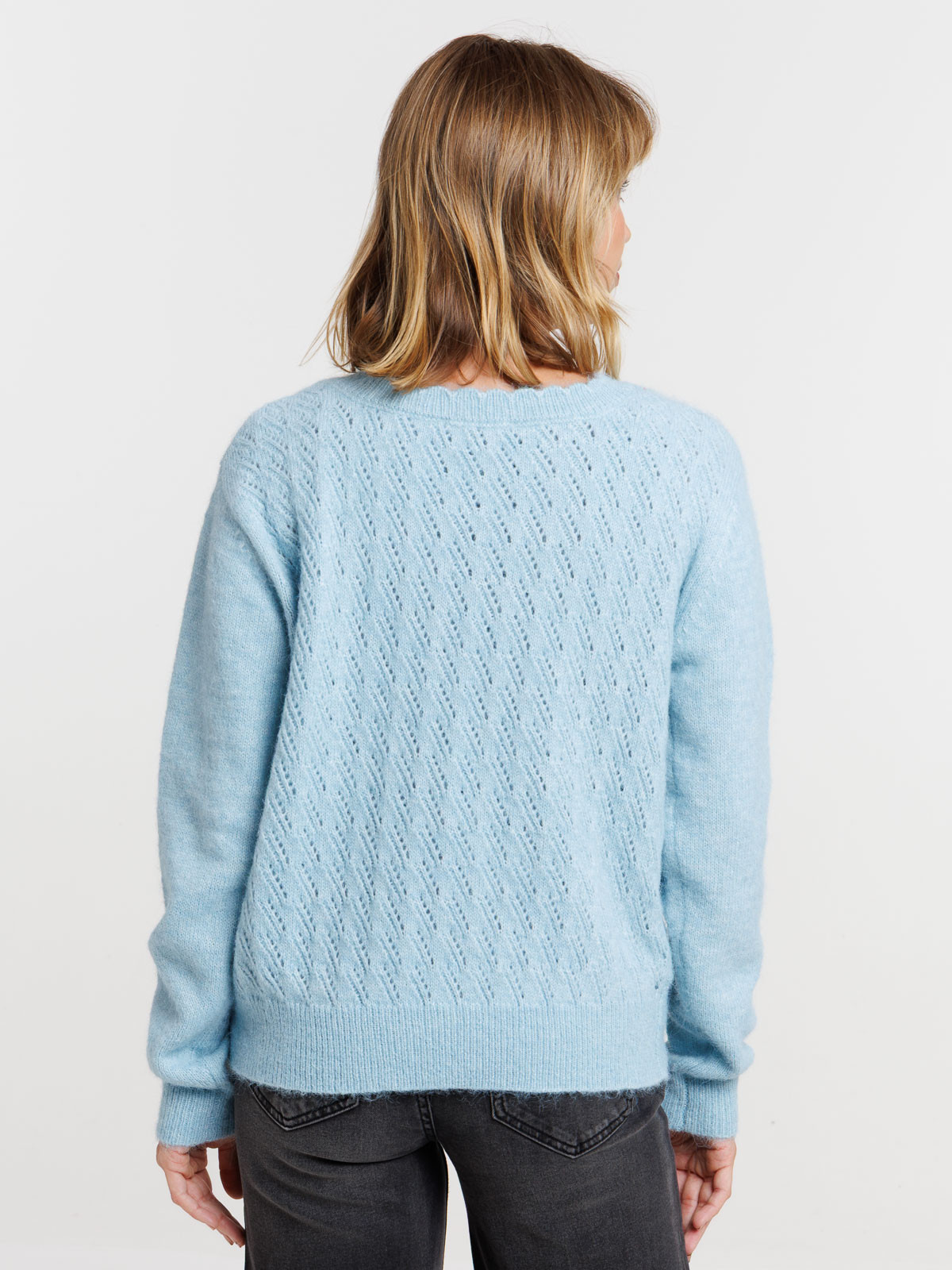 Pull réversible bleu glacier femme Pull réversible bleu glacier femme