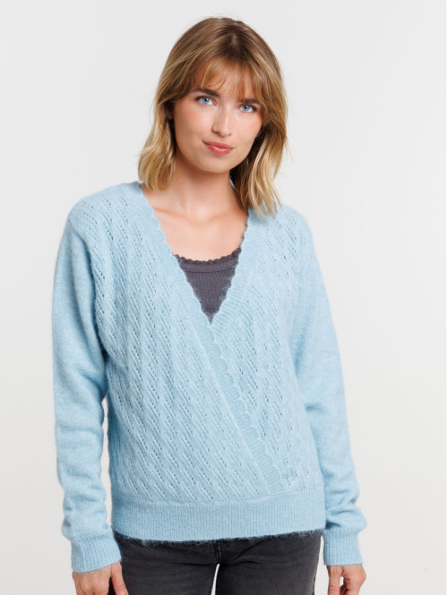 Pull réversible bleu...