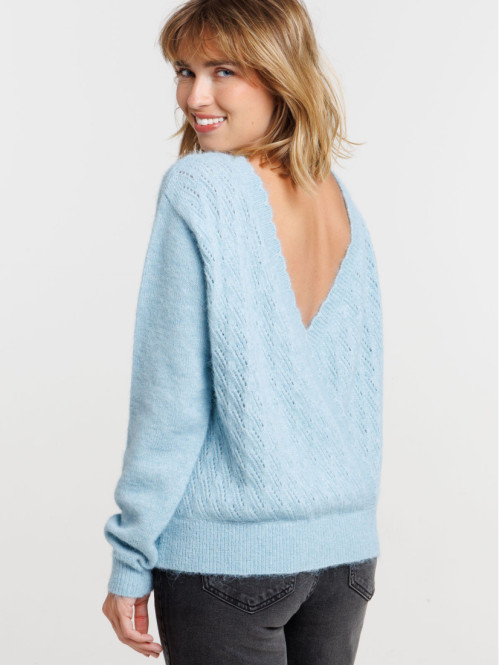 Pull réversible bleu...