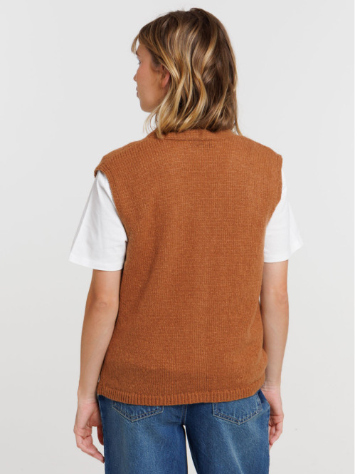 Gilet sans manches fauve femme