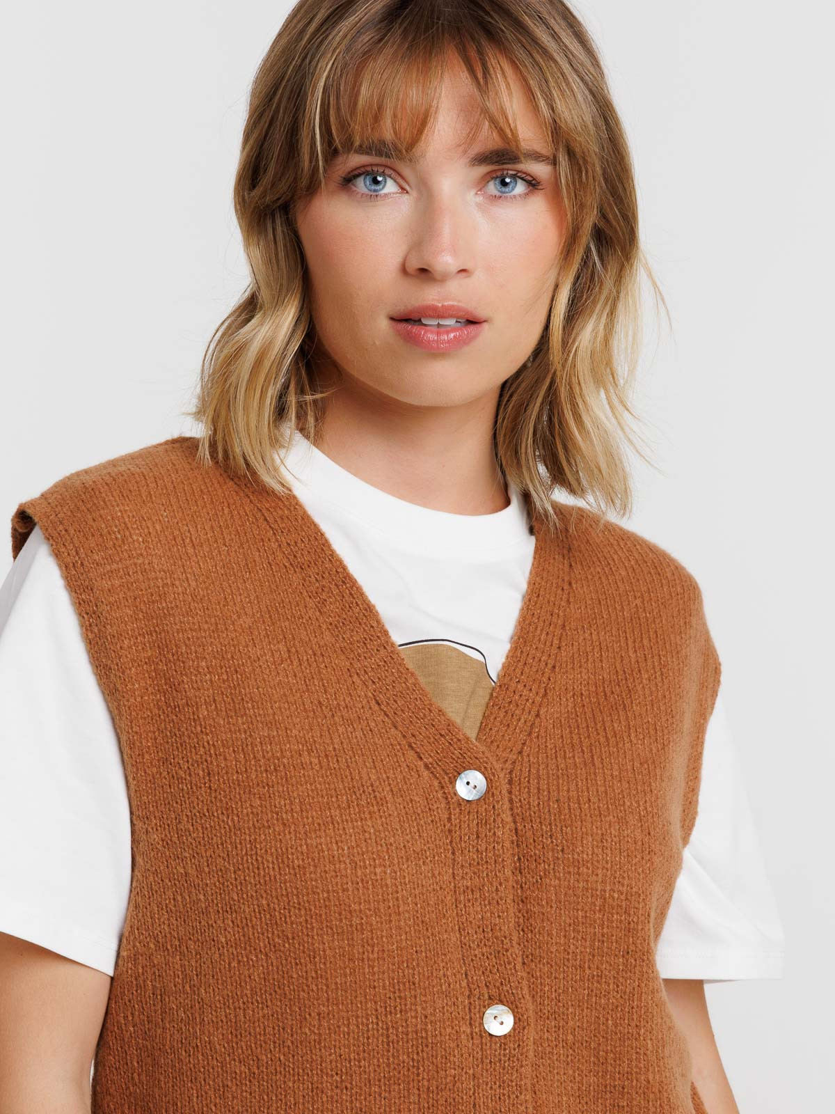 Gilet sans manches fauve femme Gilet sans manches fauve femme