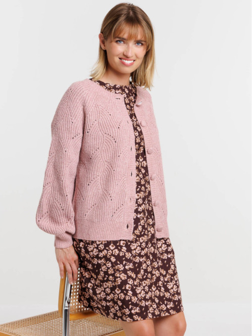 Gilet quartz rose motif...
