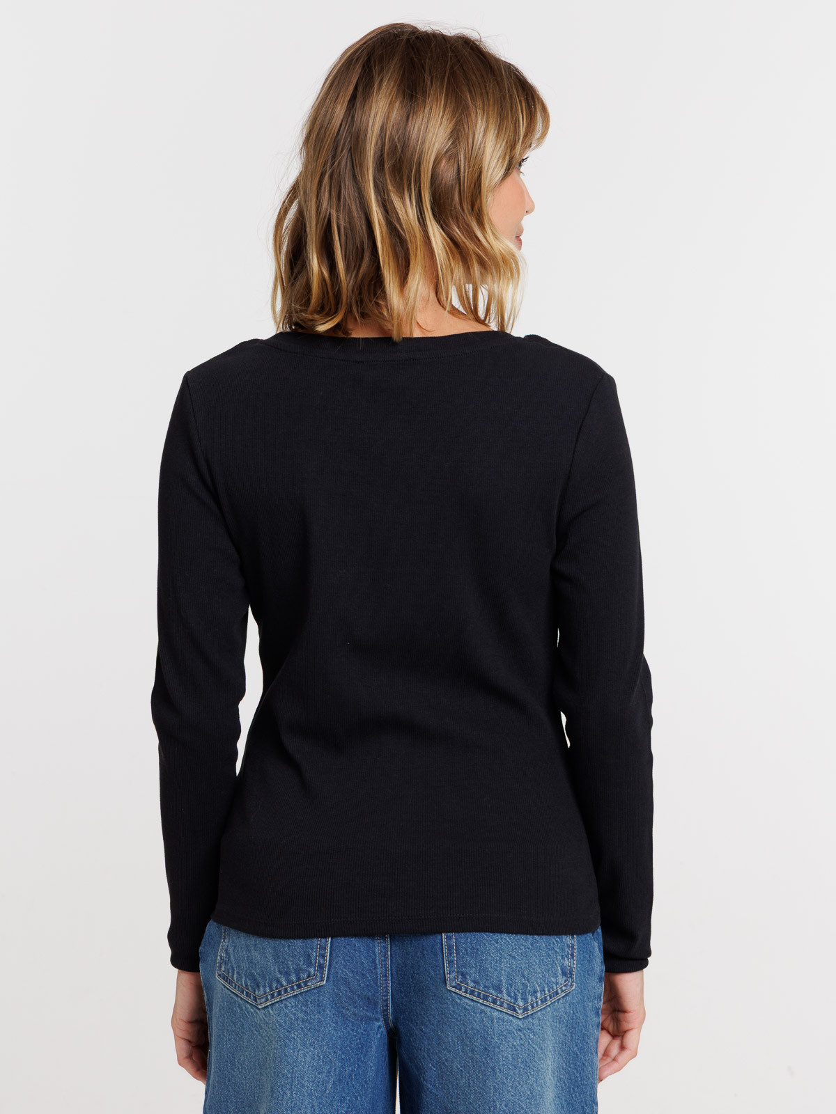 T-shirt noir côtelé femme T-shirt noir côtelé femme