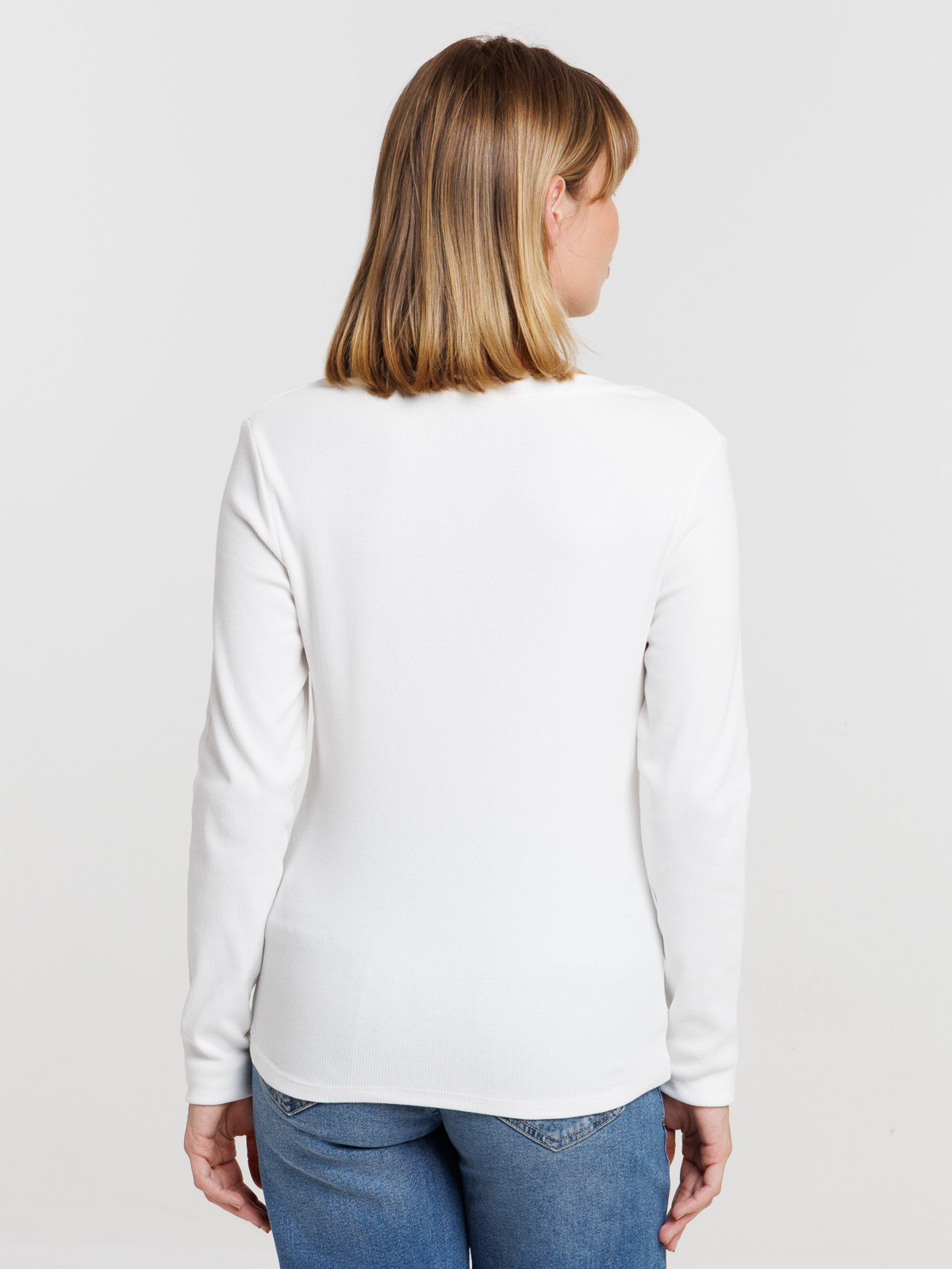 Tee-shirt côtelé manches longues femme Tee-shirt côtelé manches longues femme
