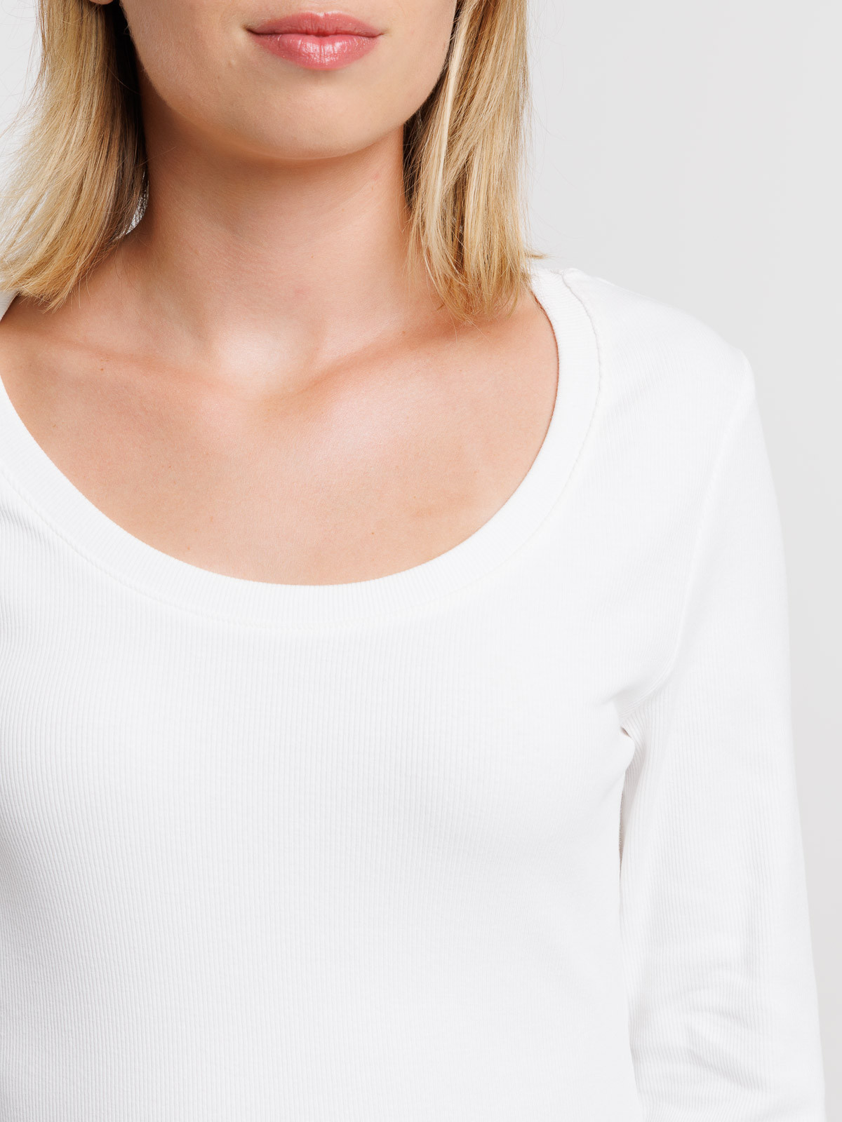Tee-shirt côtelé manches longues femme Tee-shirt côtelé manches longues femme