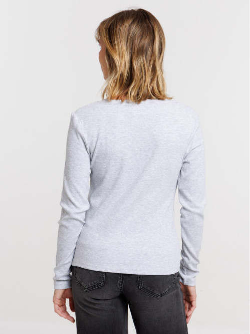 T-shirt gris clair chiné...