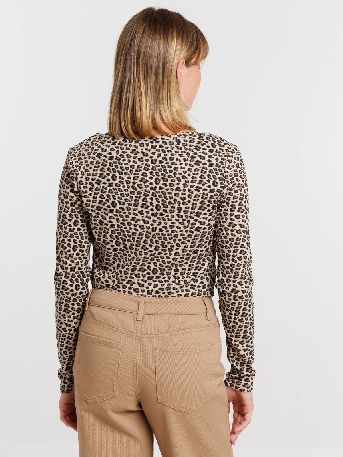 T-shirt léopard côtelé femme T-shirt léopard côtelé femme