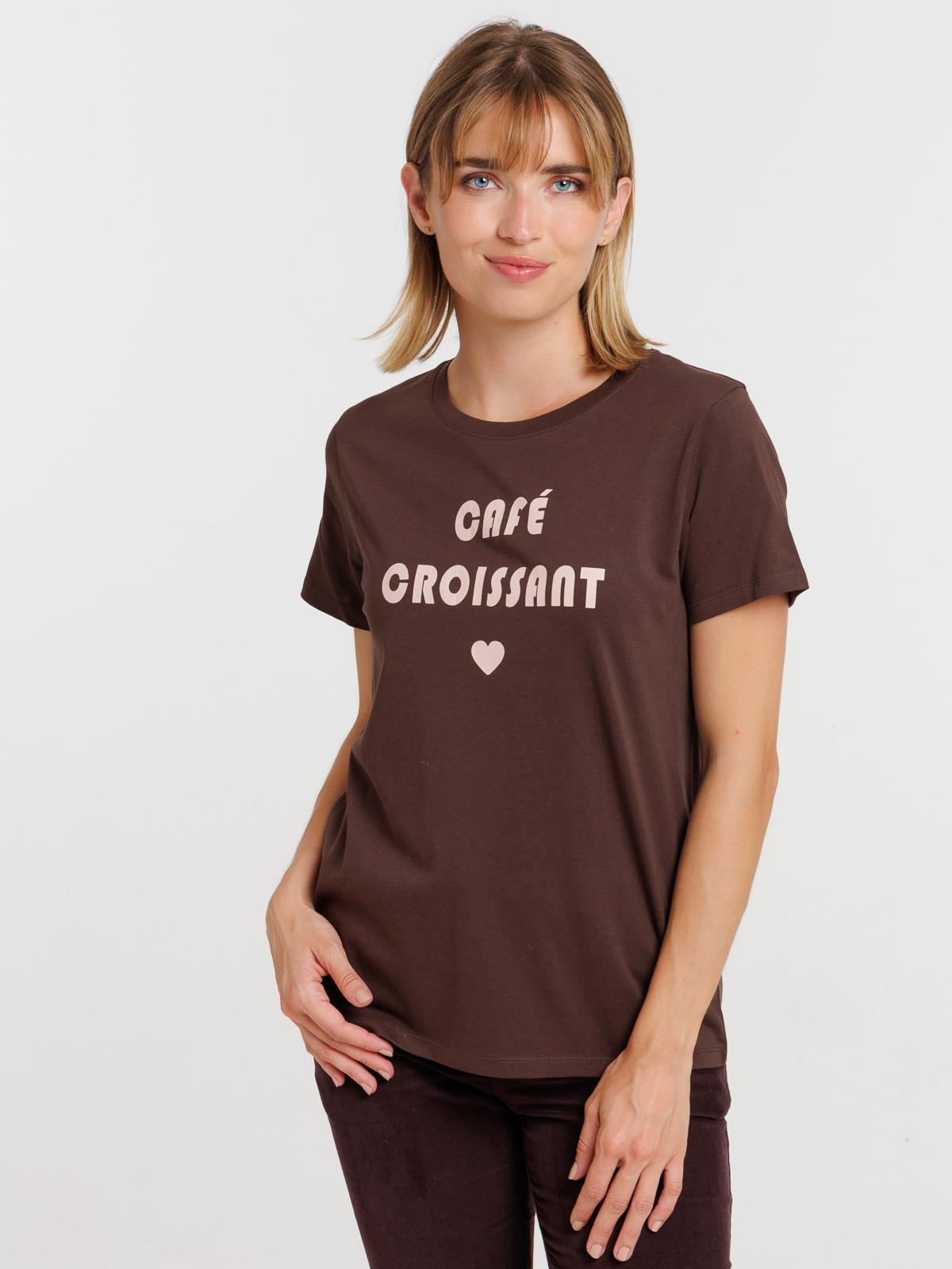T-shirt café croissant femme T-shirt café croissant femme