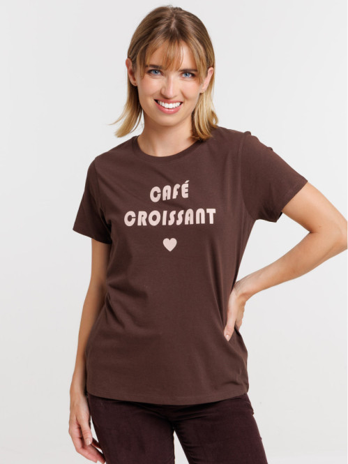 T-shirt café croissant femme 