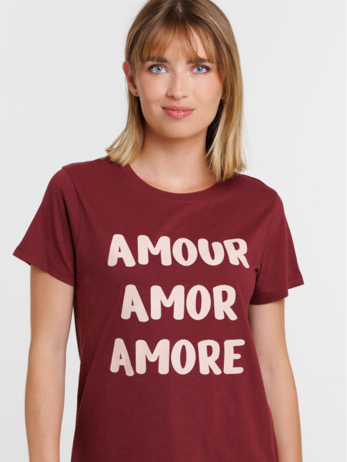 T-shirt Amour bordeaux...