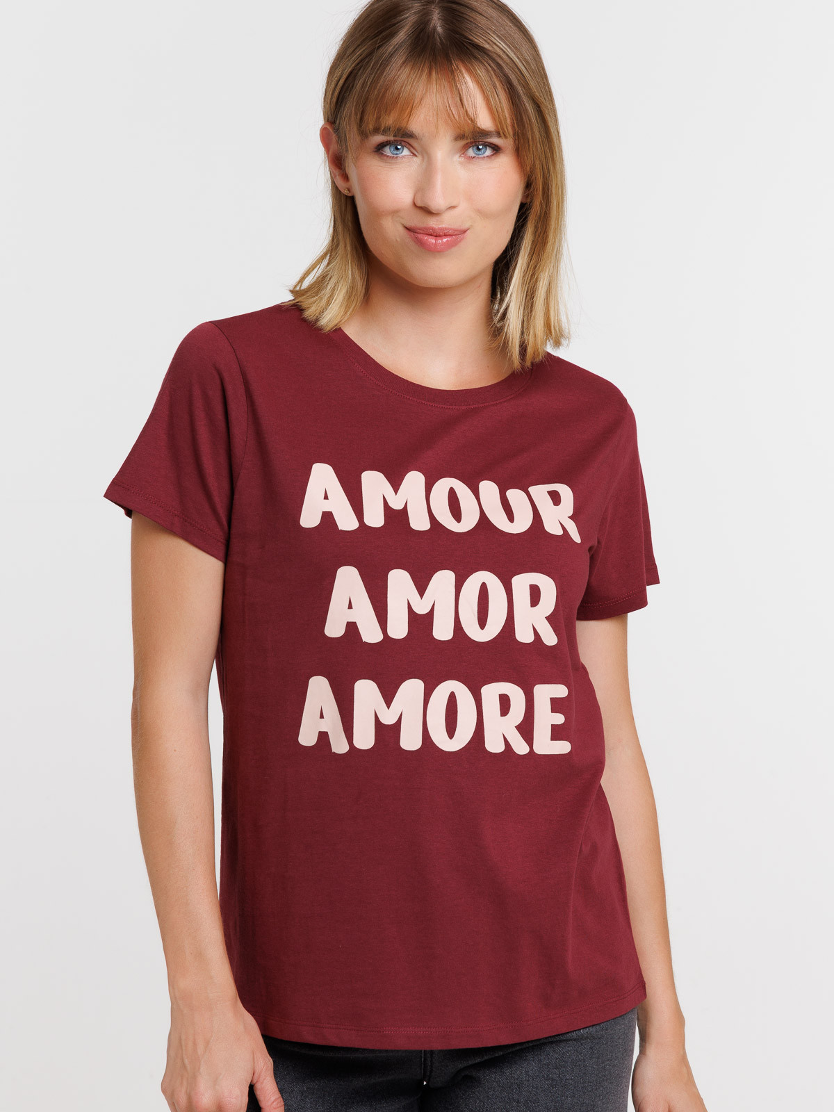 T-shirt Amour bordeaux foncé femme T-shirt Amour bordeaux foncé femme