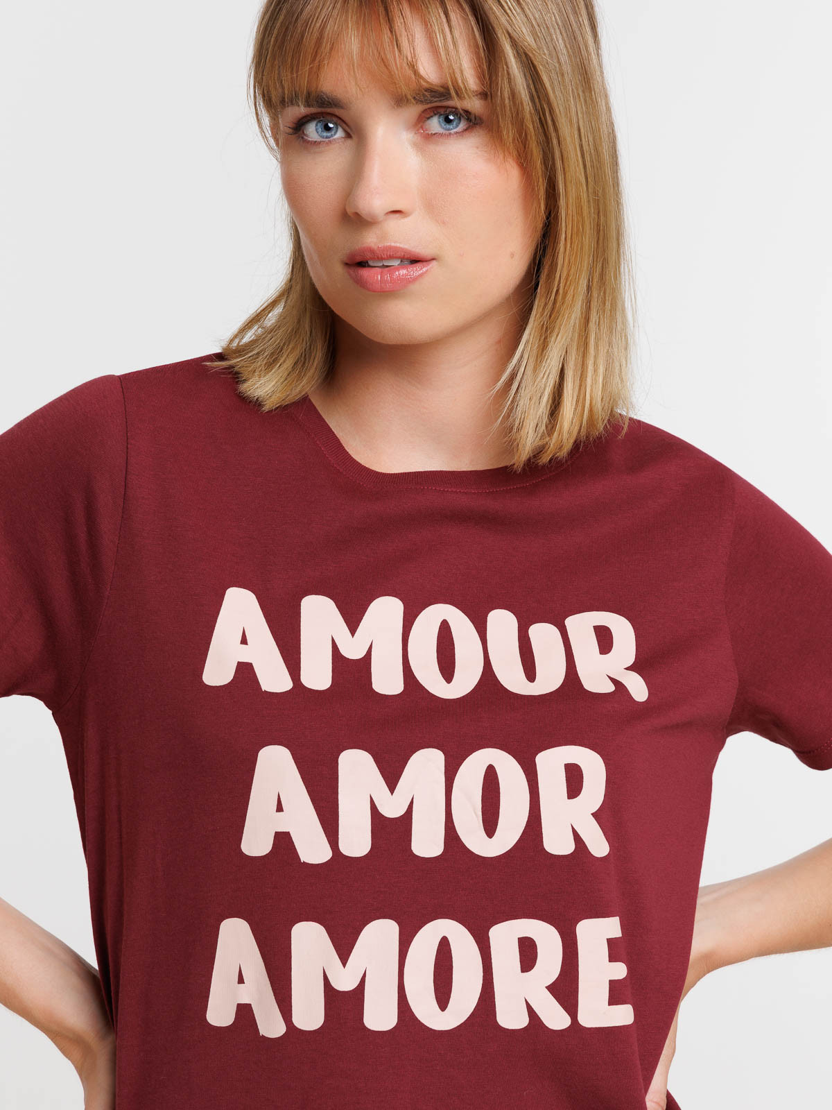 T-shirt Amour bordeaux foncé femme T-shirt Amour bordeaux foncé femme