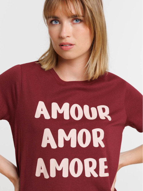 T-shirt Amour bordeaux...