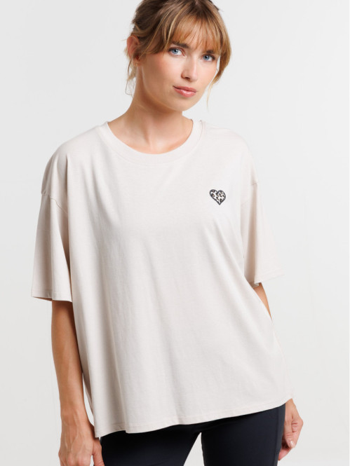 Tee-shirt coeur léopard...