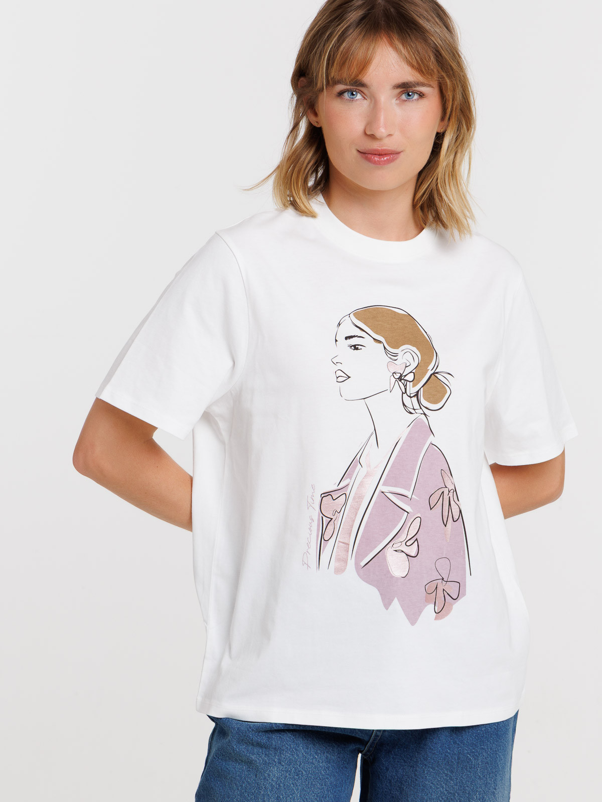T-shirt motif visage femme T-shirt motif visage femme