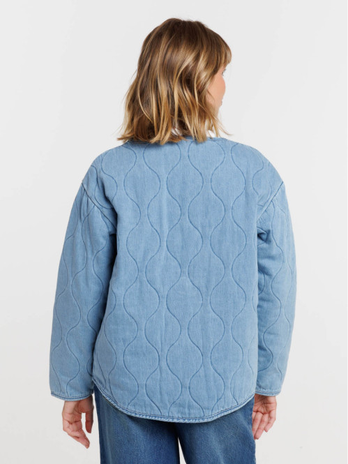 Veste jean double stone femme