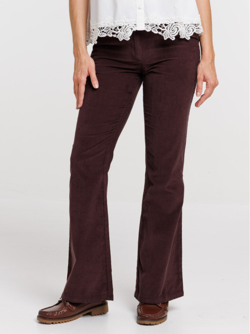 Pantalon flare velours femme